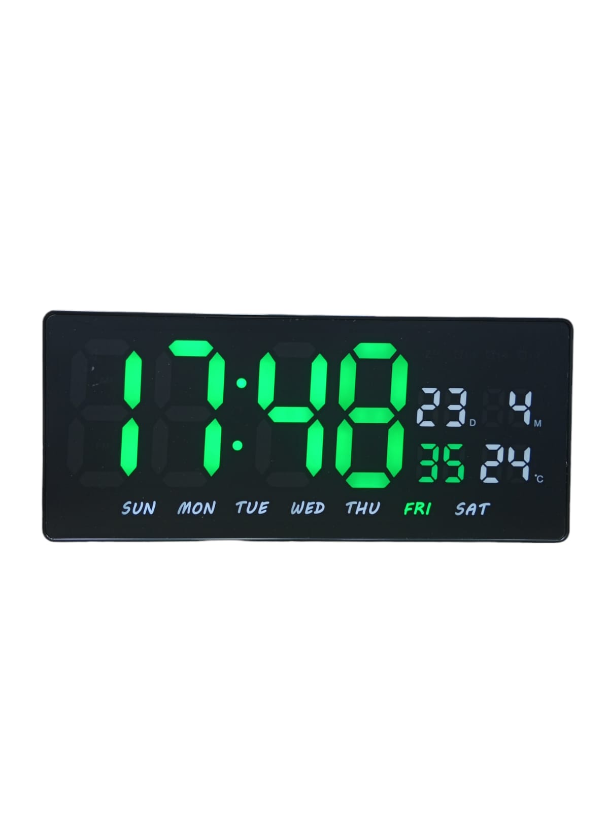 Reloj digital con calendario y temperatura